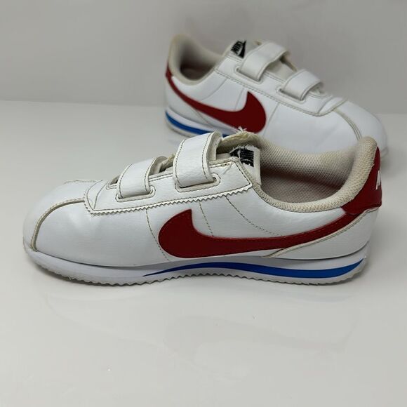 Nike Cortez Basic SL Kids 3Y White Red Blue Shoes Forrest Gump 904767 103 - Picture 3 of 6